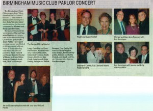 Birmingham News coverage of Parlor Concert